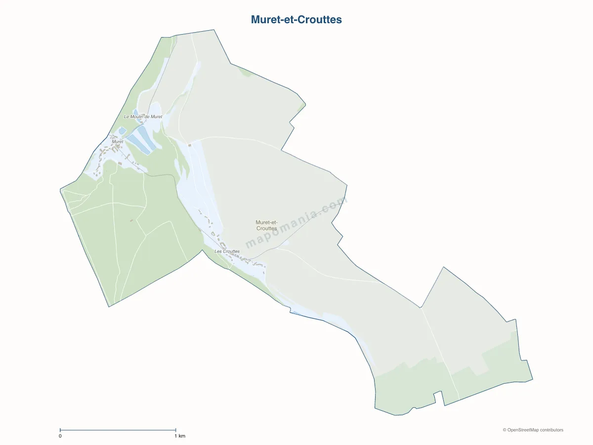 Carte de Muret-et-Crouttes à personnaliser