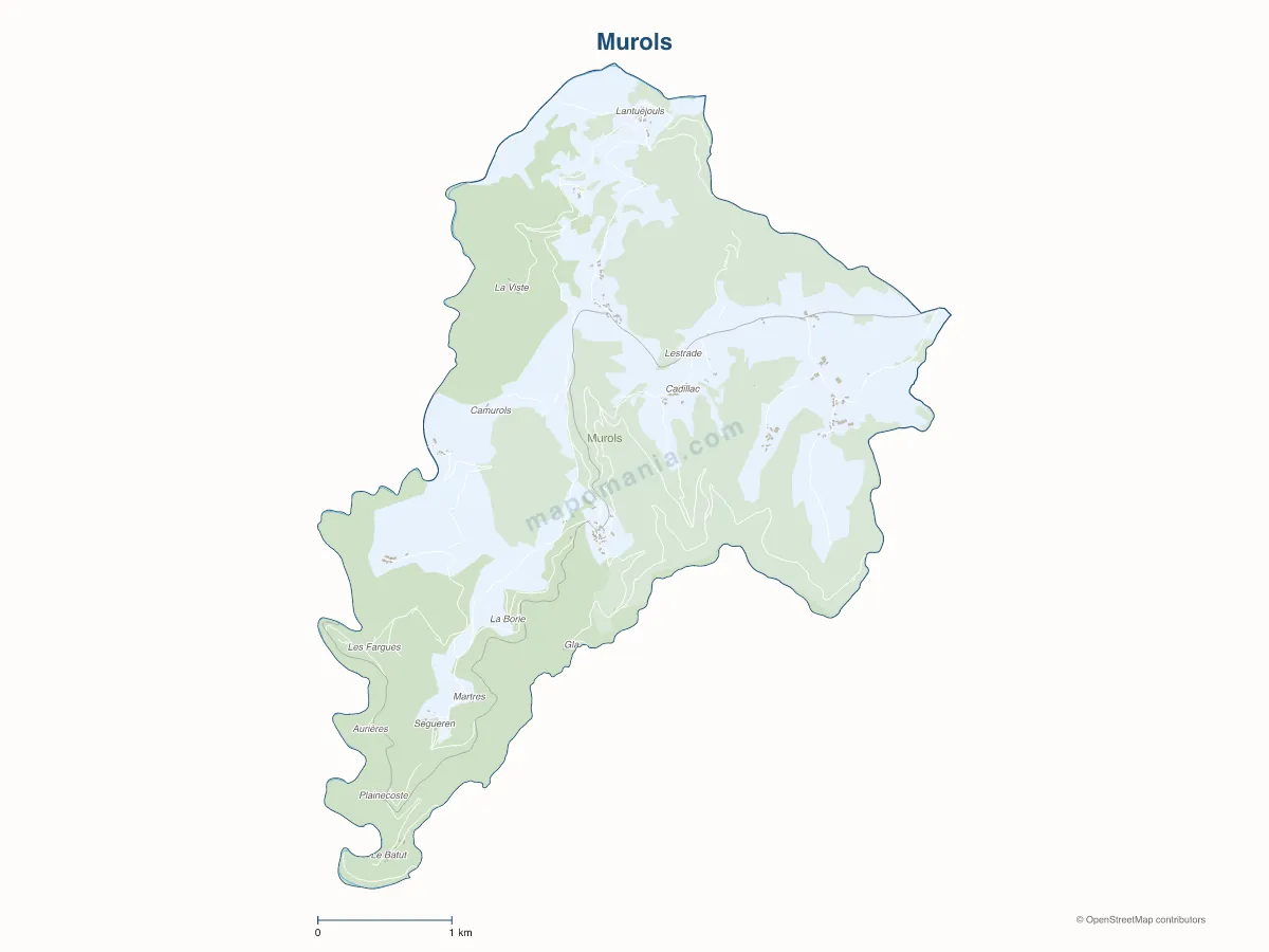 Carte de Murols à personnaliser
