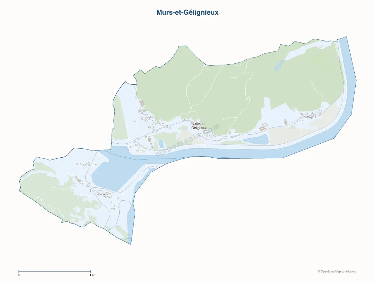 Carte de Murs-et-Gélignieux à personnaliser