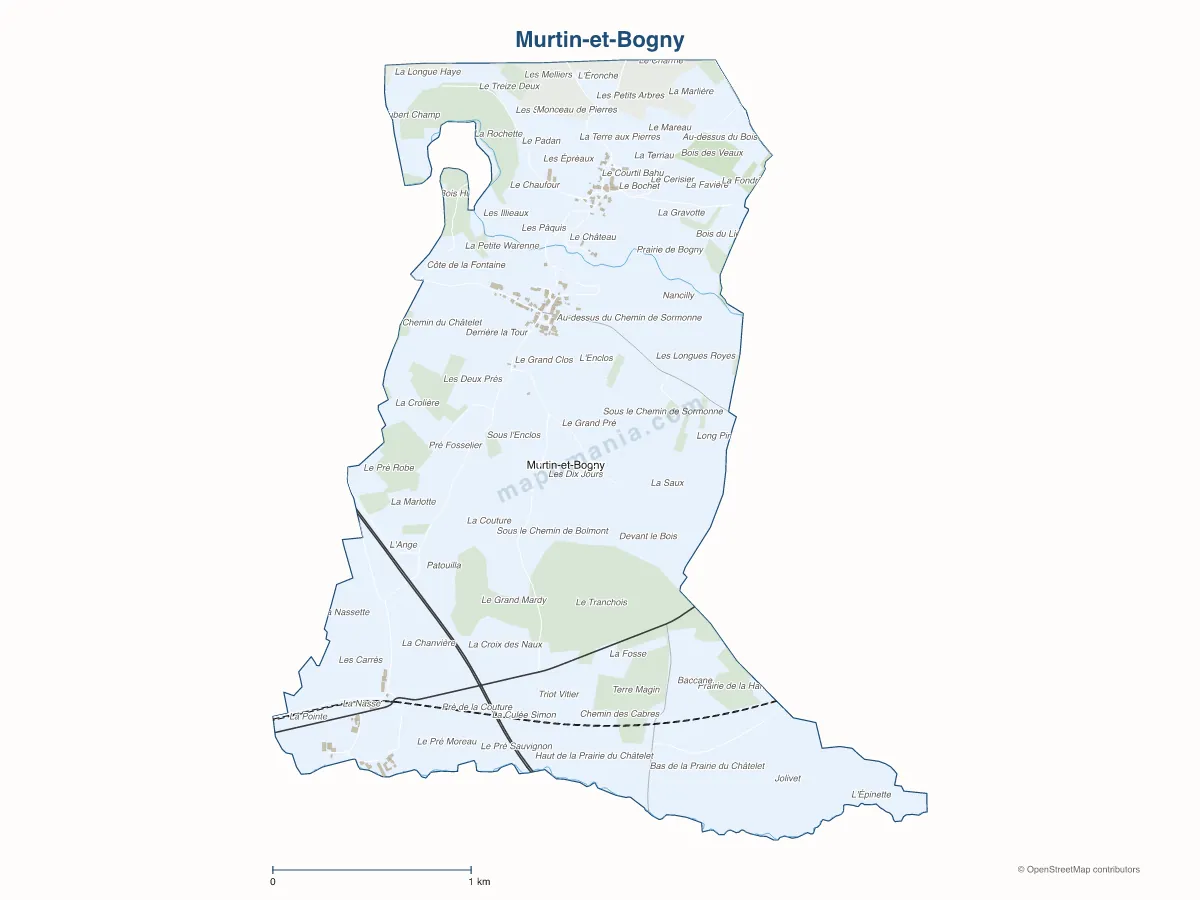 Carte de Murtin-et-Bogny à personnaliser