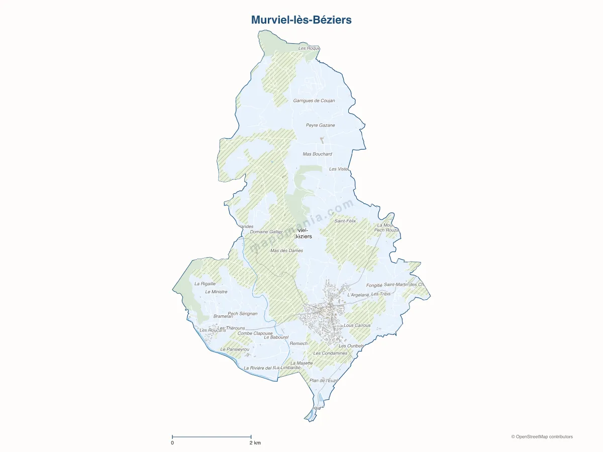 Carte de Murviel-lès-Béziers à personnaliser