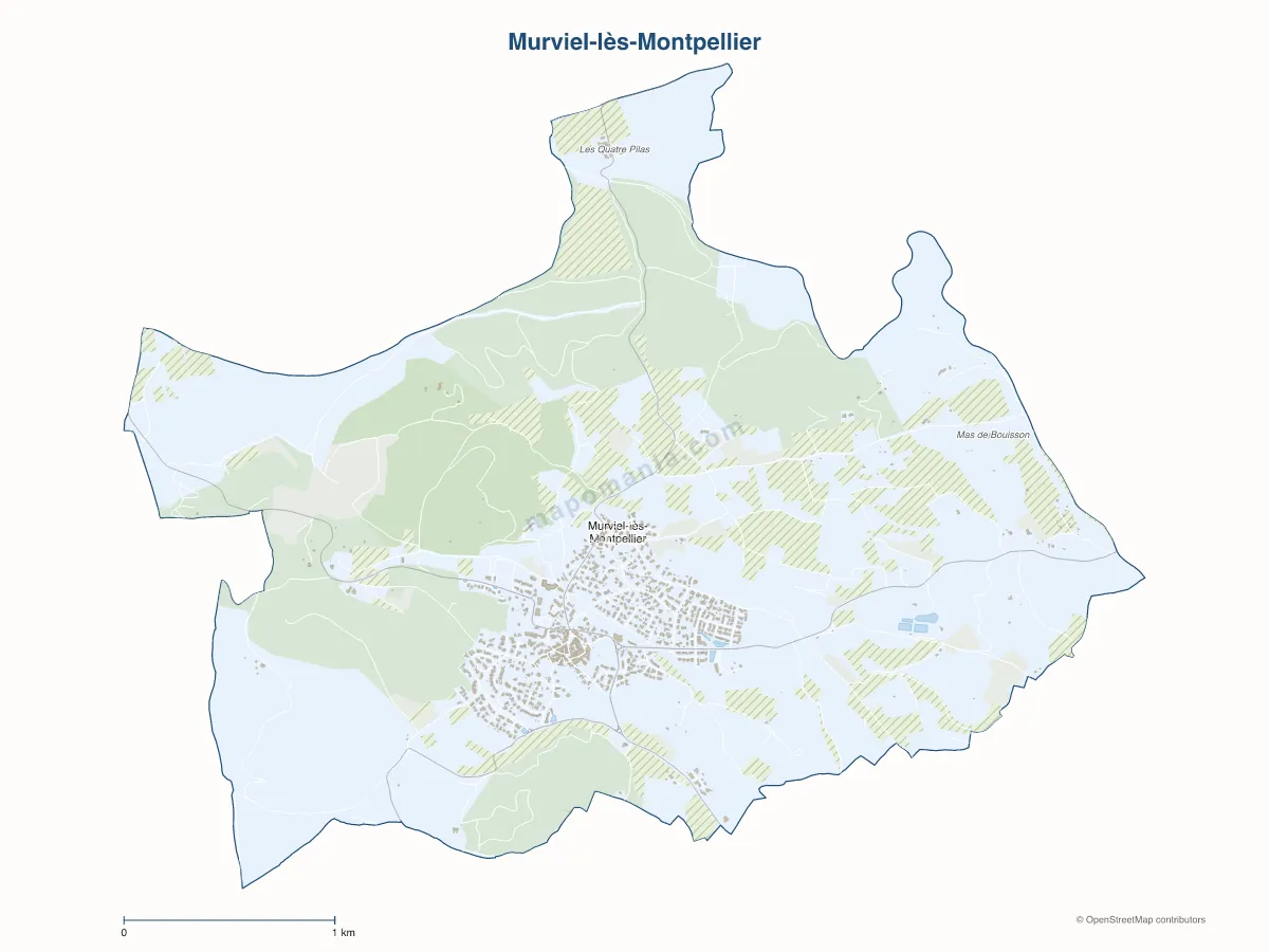 Carte de Murviel-lès-Montpellier à personnaliser