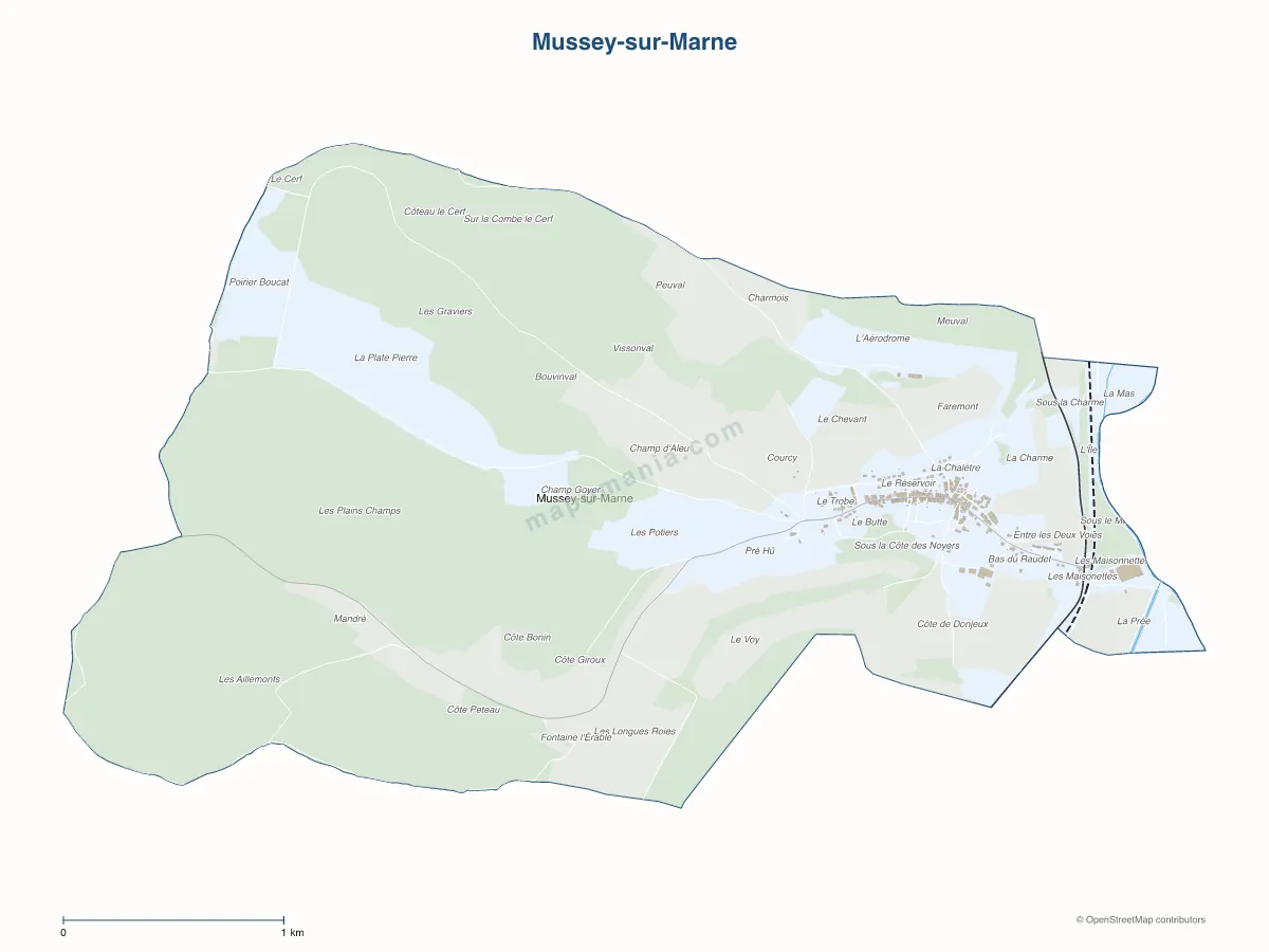 Carte de Mussey-sur-Marne à personnaliser