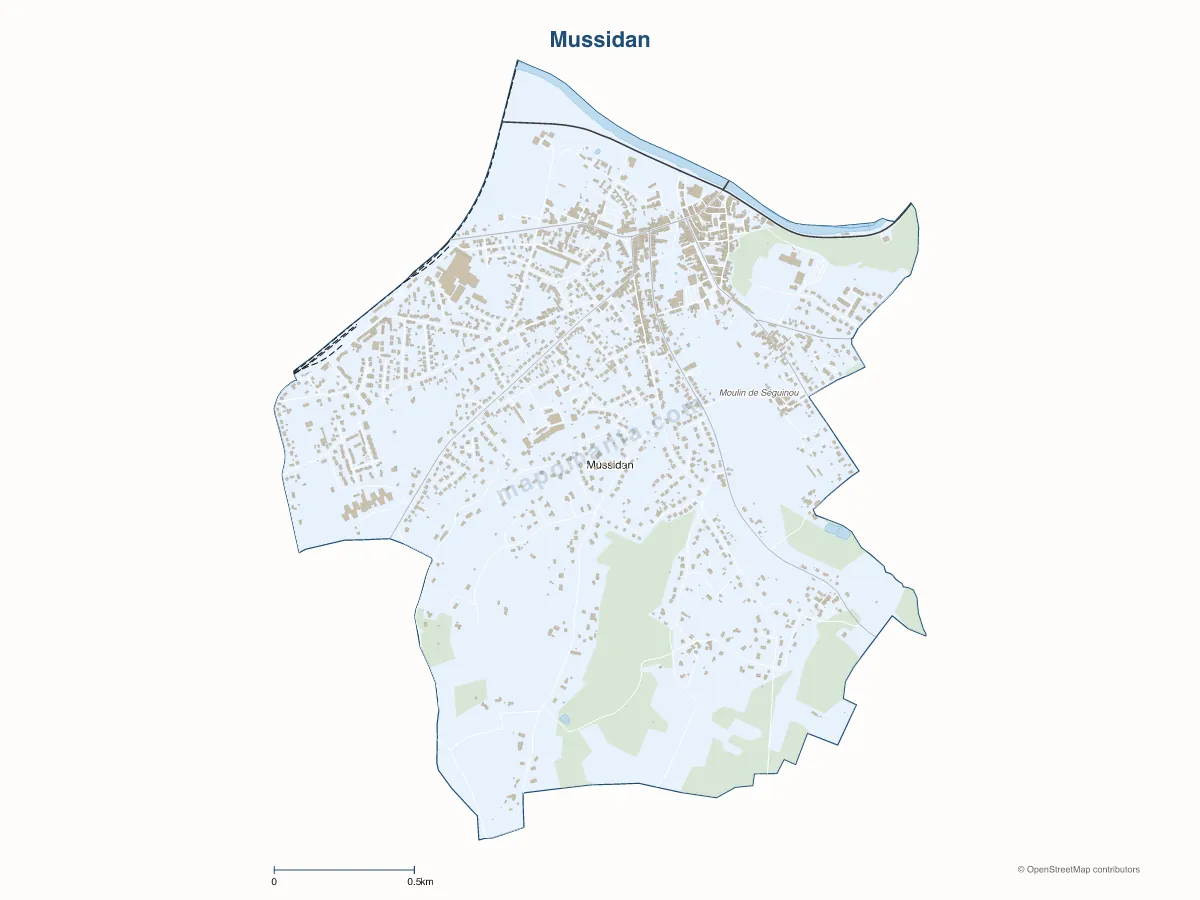 Carte de Mussidan à personnaliser