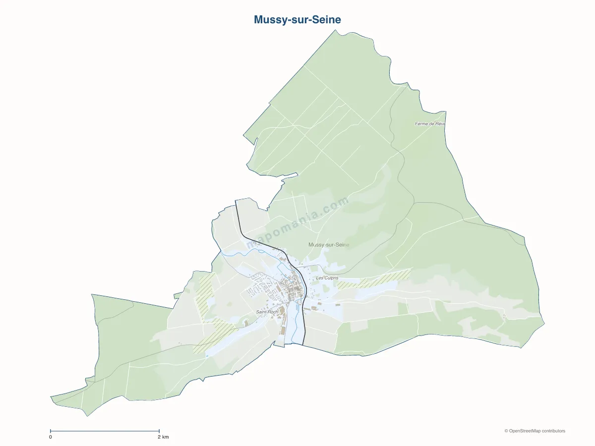 Carte de Mussy-sur-Seine à personnaliser