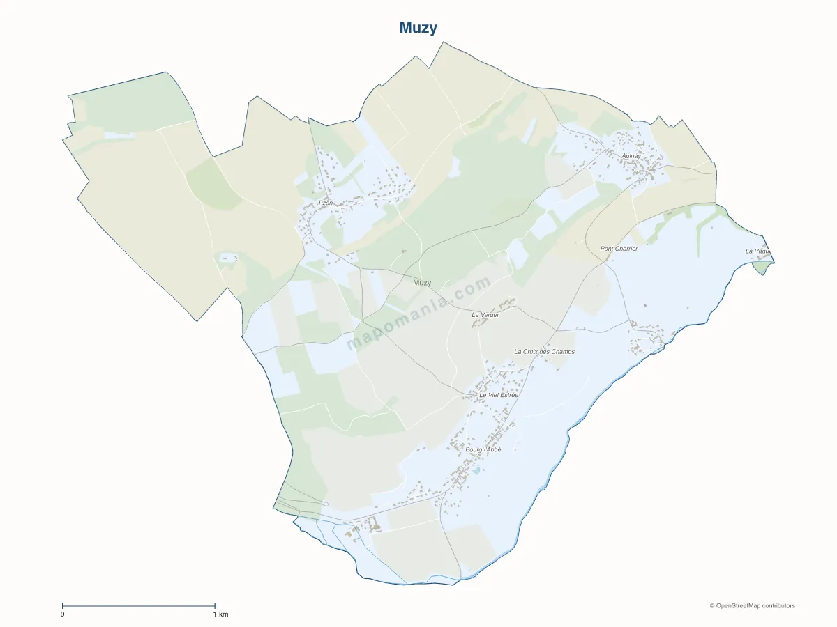 Carte de Muzy à personnaliser