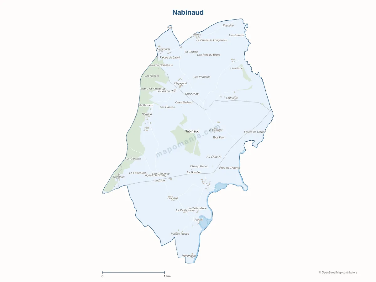 Carte de Nabinaud à personnaliser
