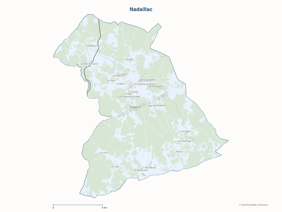 Carte de Nadaillac à personnaliser