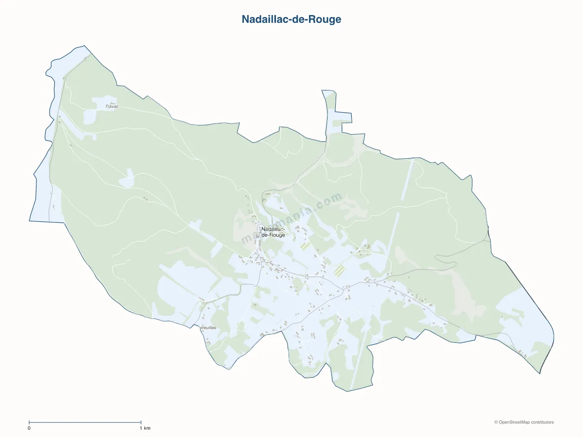 Carte de Nadaillac-de-Rouge à personnaliser