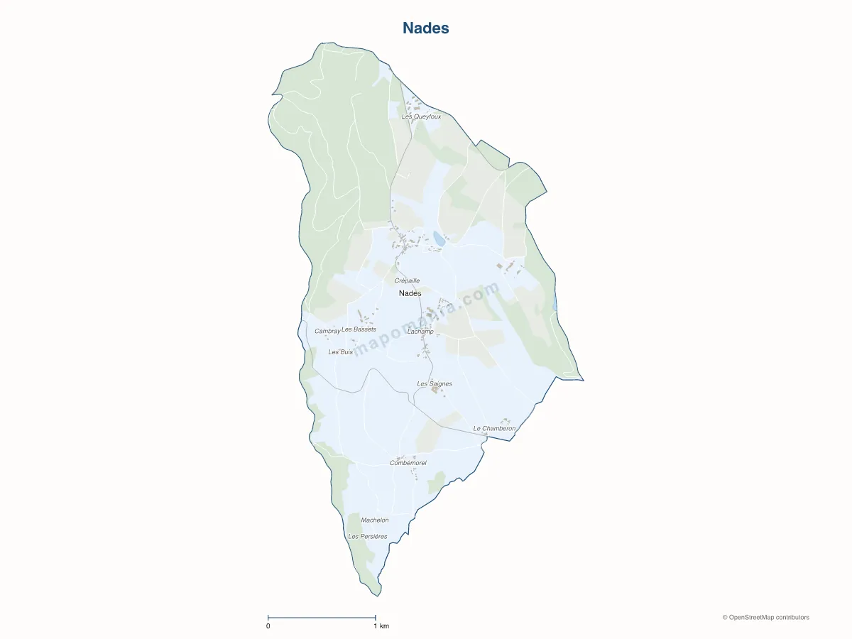 Carte de Nades à personnaliser