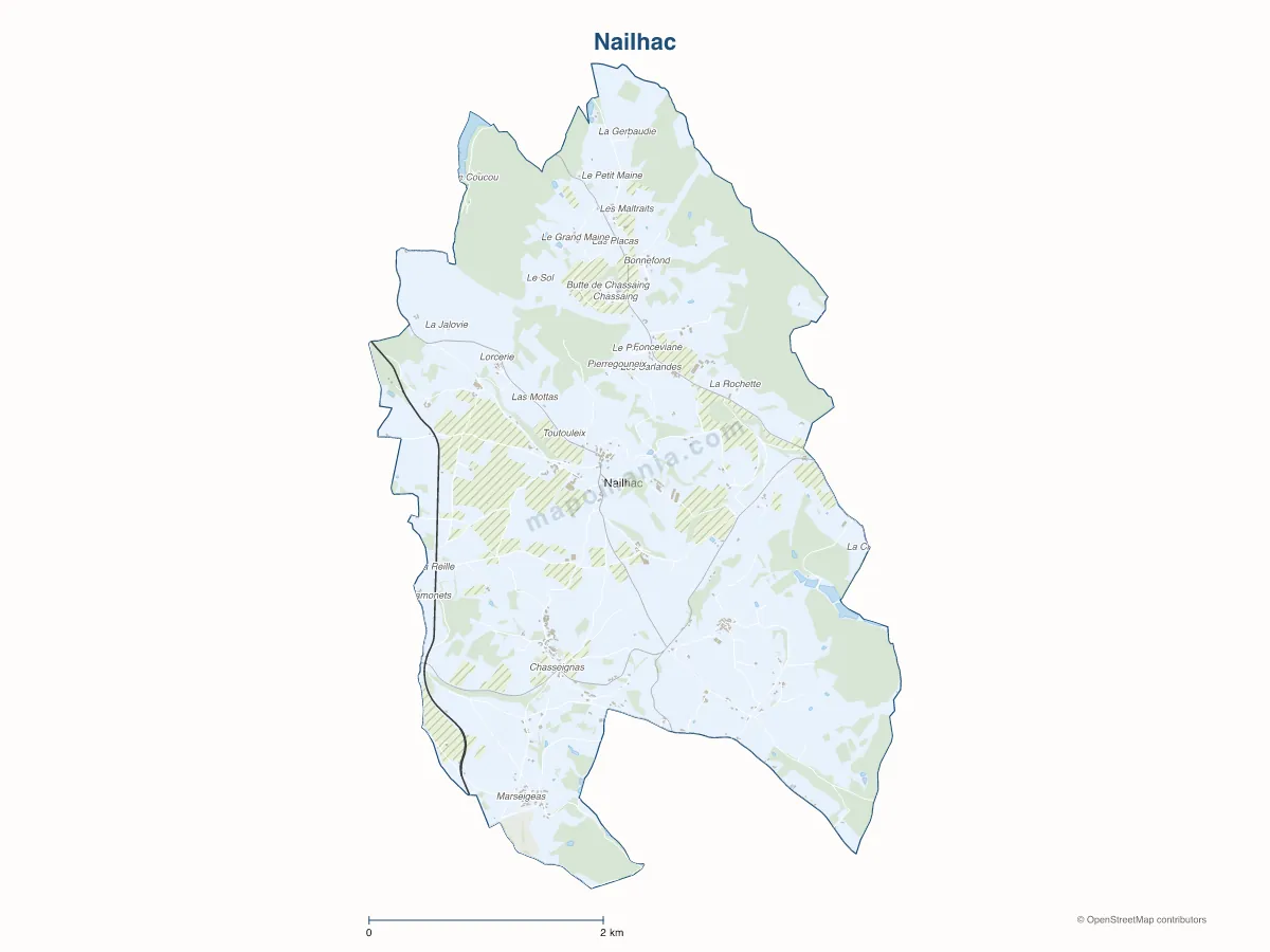 Carte de Nailhac à personnaliser