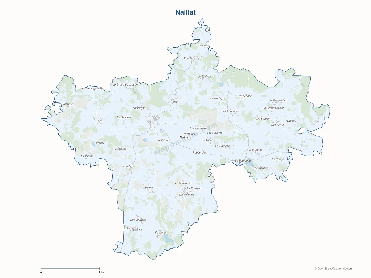 Carte de Naillat à personnaliser