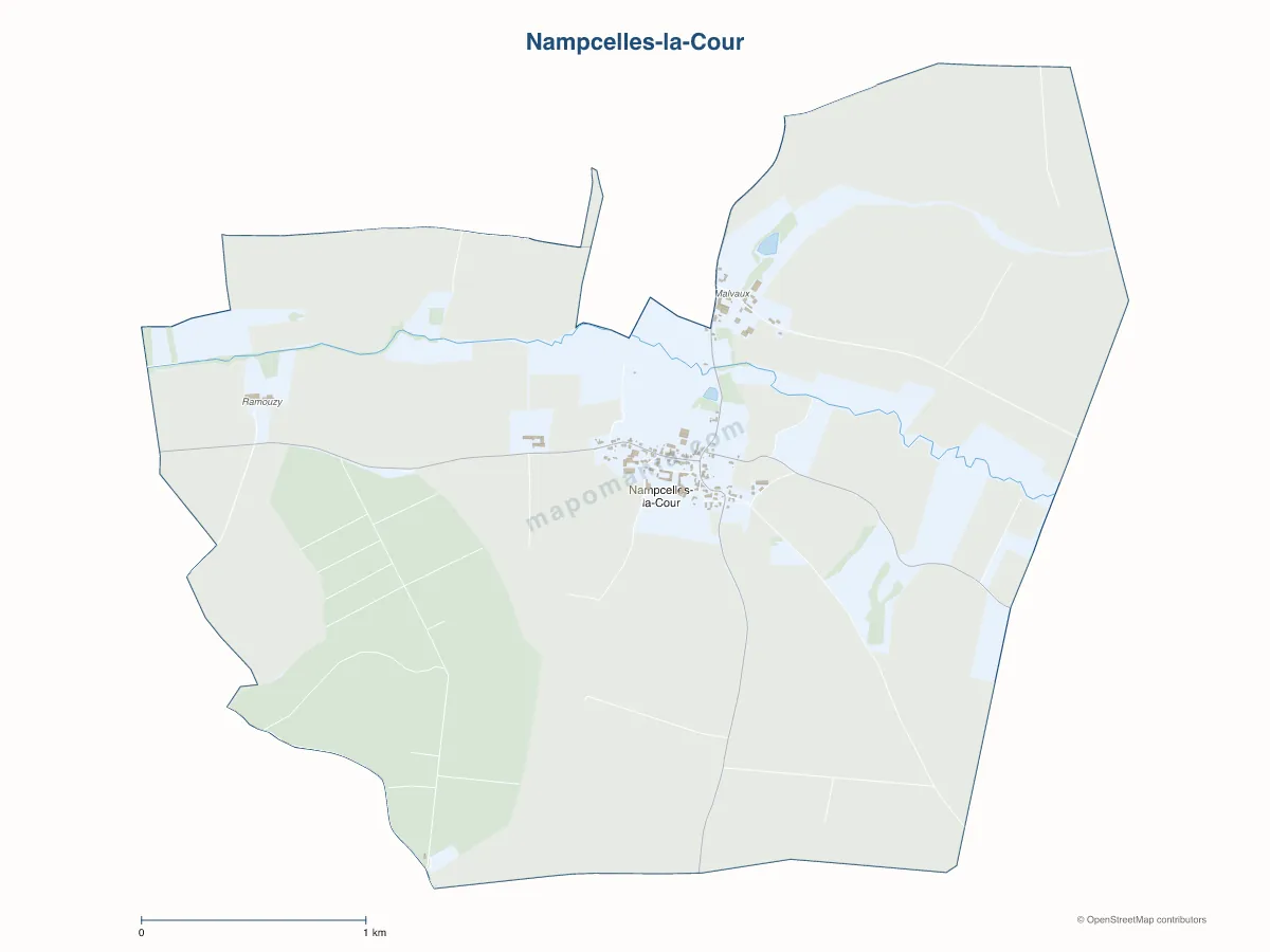 Carte de Nampcelles-la-Cour à personnaliser