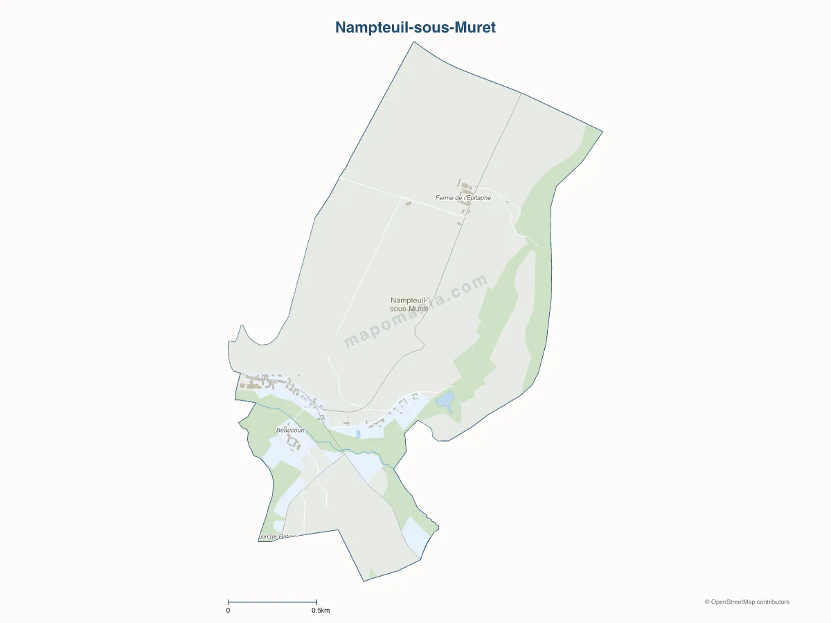 Carte de Nampteuil-sous-Muret à personnaliser