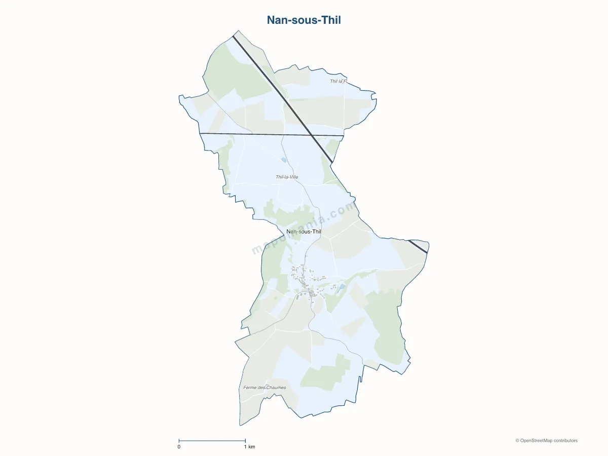 Carte de Nan-sous-Thil à personnaliser