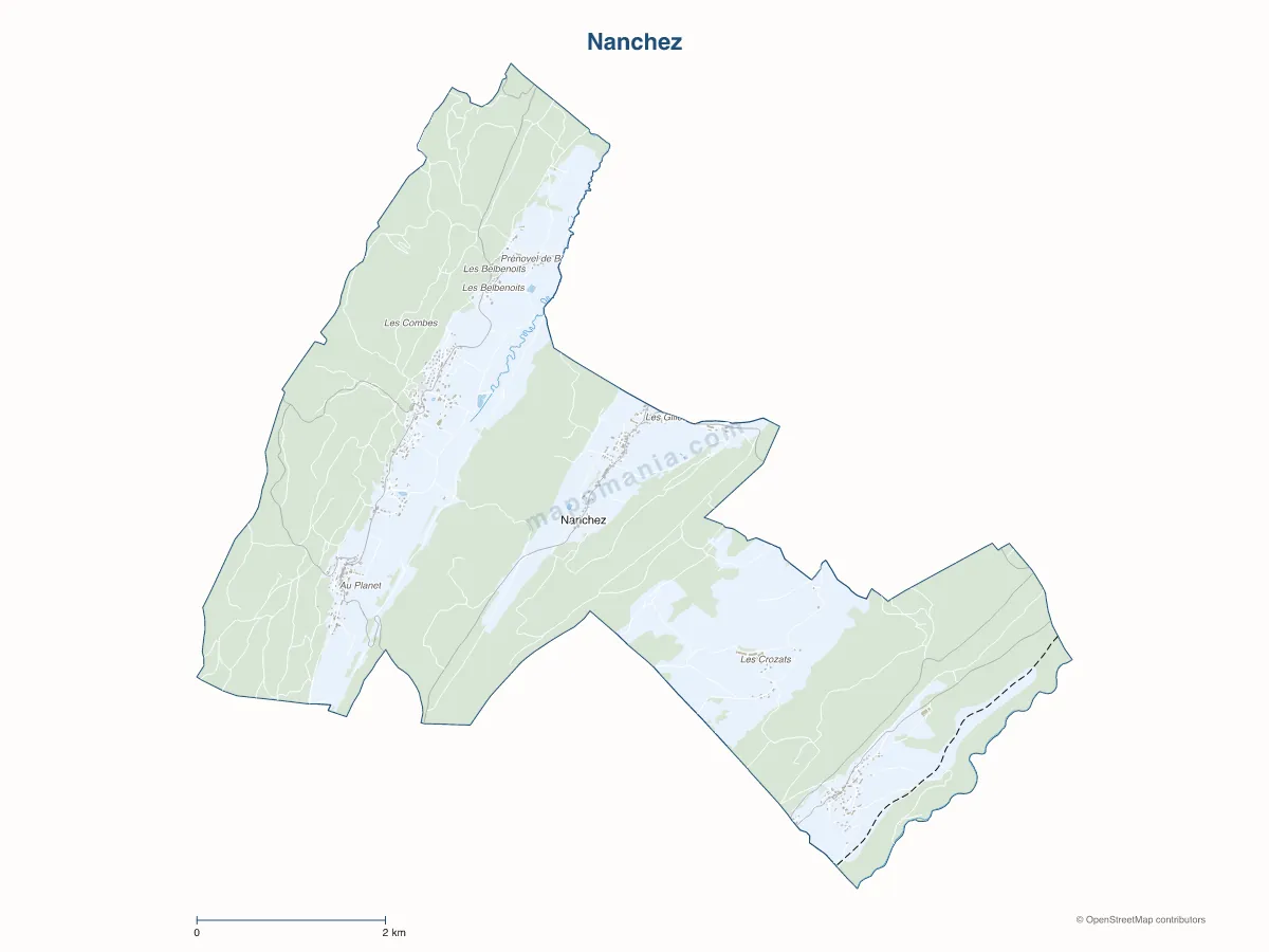 Carte de Nanchez à personnaliser