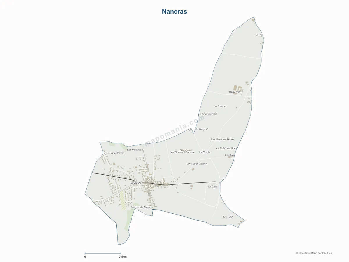Carte de Nancras à personnaliser