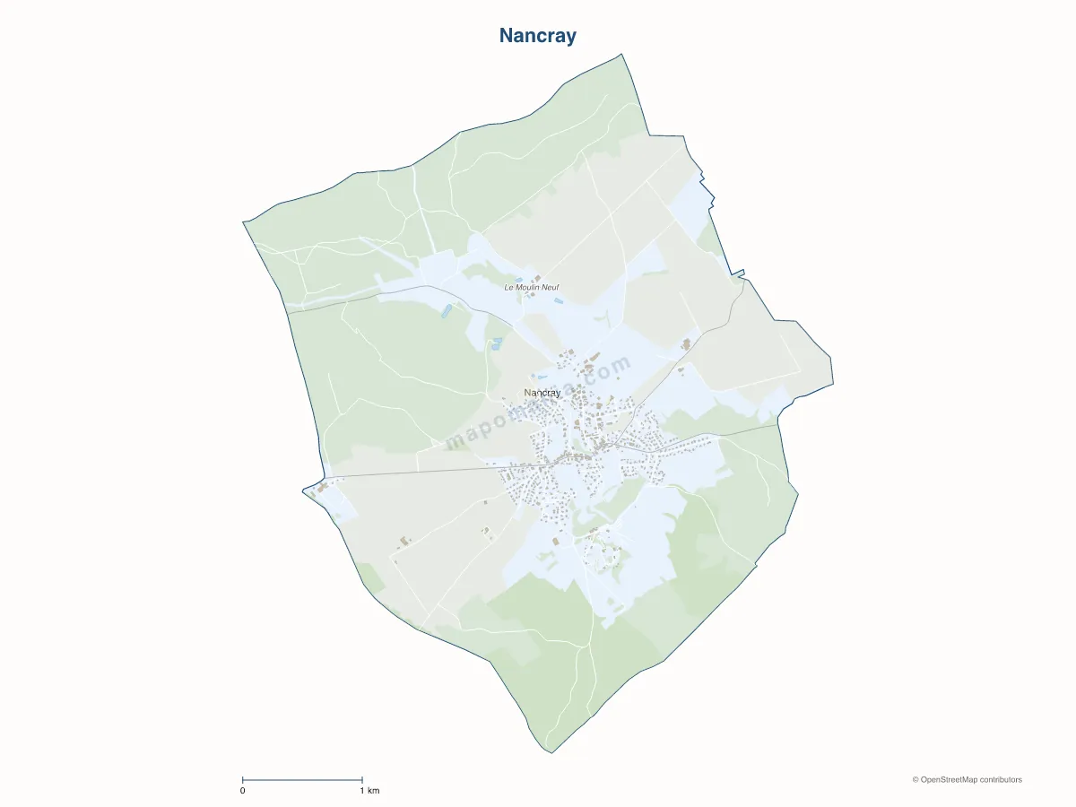 Carte de Nancray à personnaliser