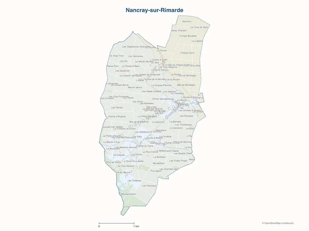 Carte de Nancray-sur-Rimarde à personnaliser