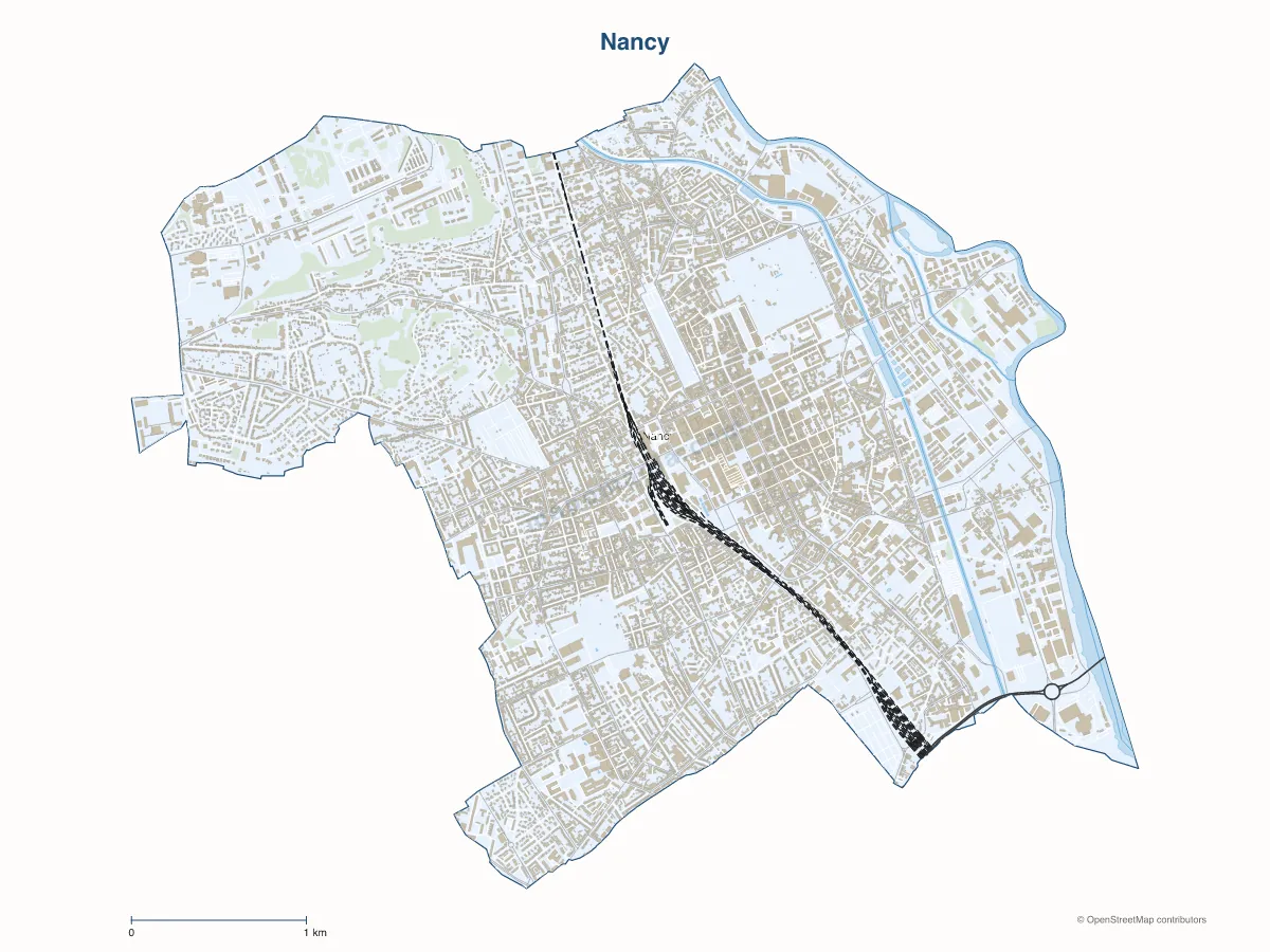 Carte de Nancy à personnaliser