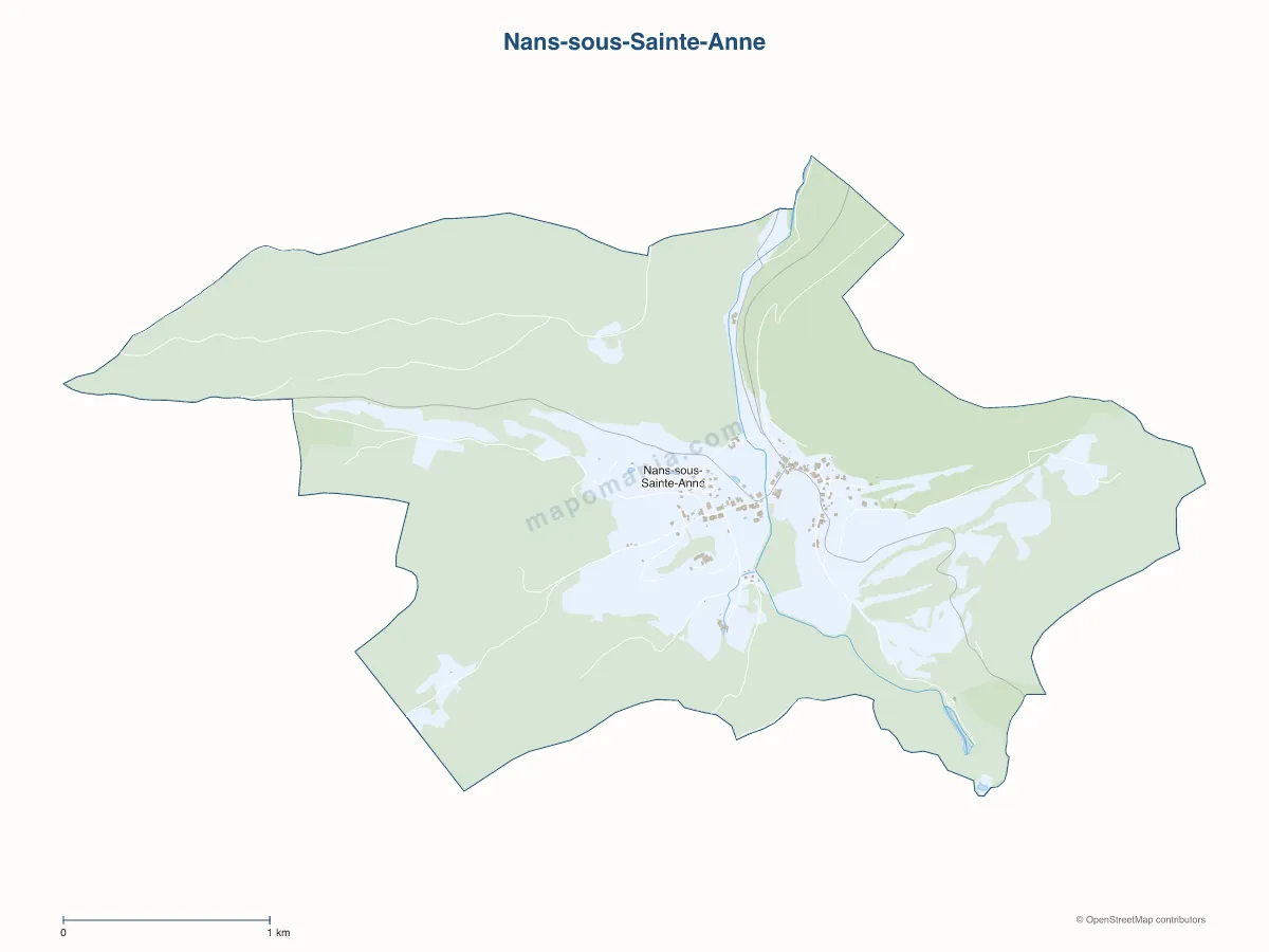 Carte de Nans-sous-Sainte-Anne à personnaliser
