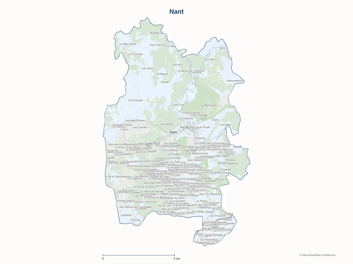 Carte de Nant à personnaliser