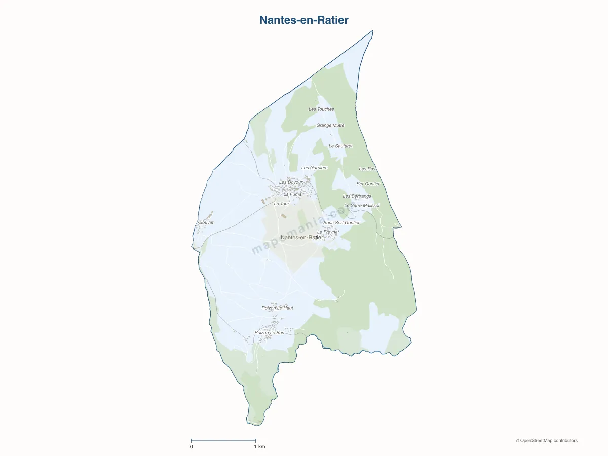 Carte de Nantes-en-Ratier à personnaliser