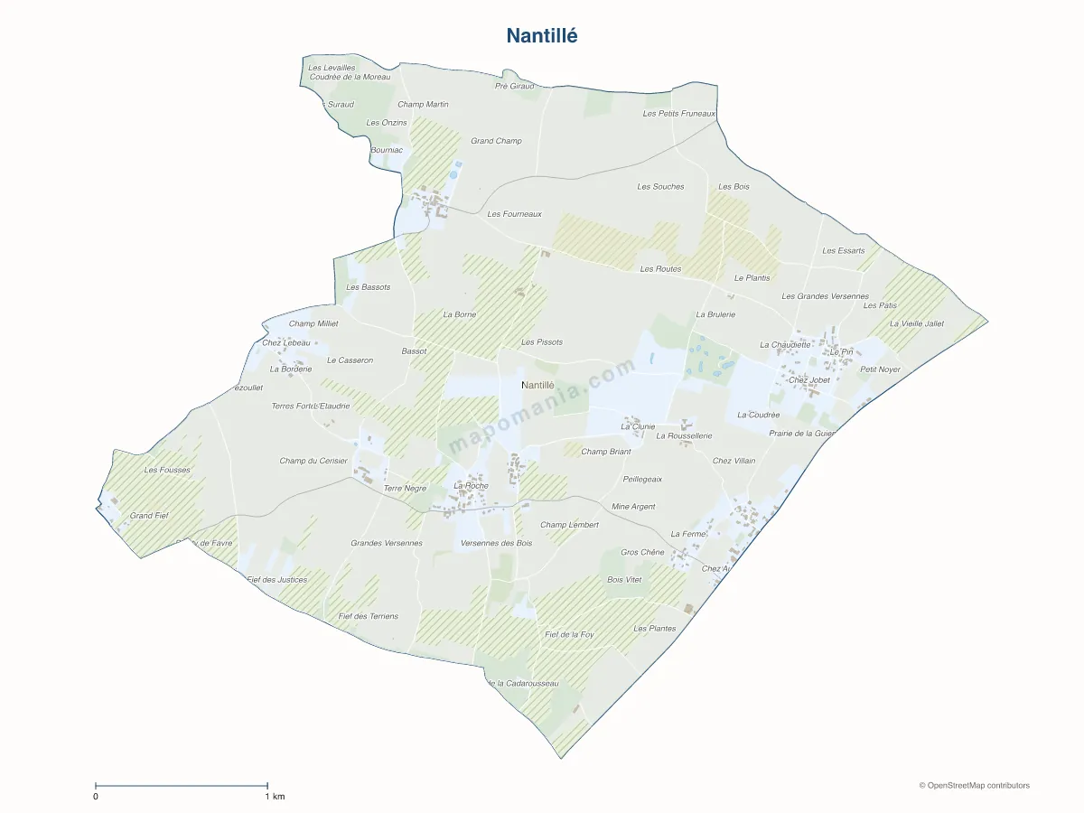 Carte de Nantillé à personnaliser