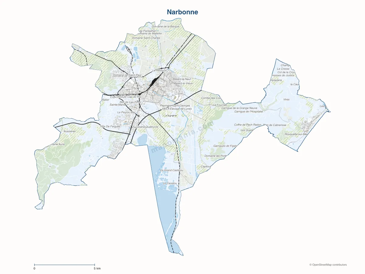 Carte de Narbonne à personnaliser