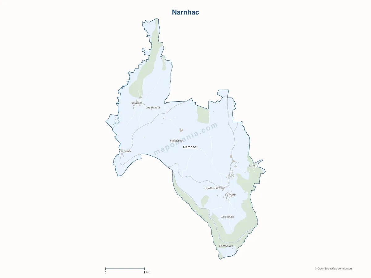 Carte de Narnhac à personnaliser