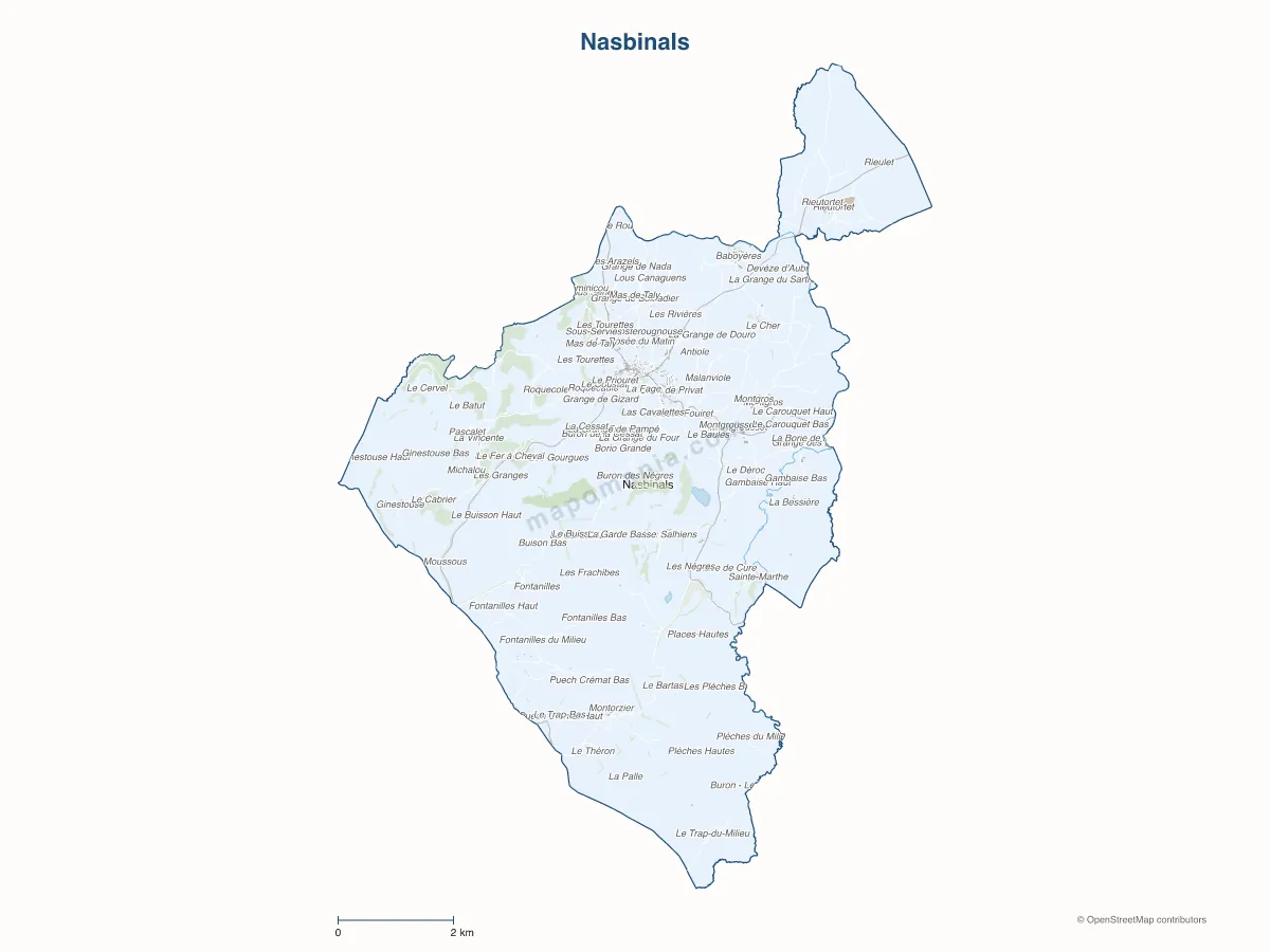 Carte de Nasbinals à personnaliser