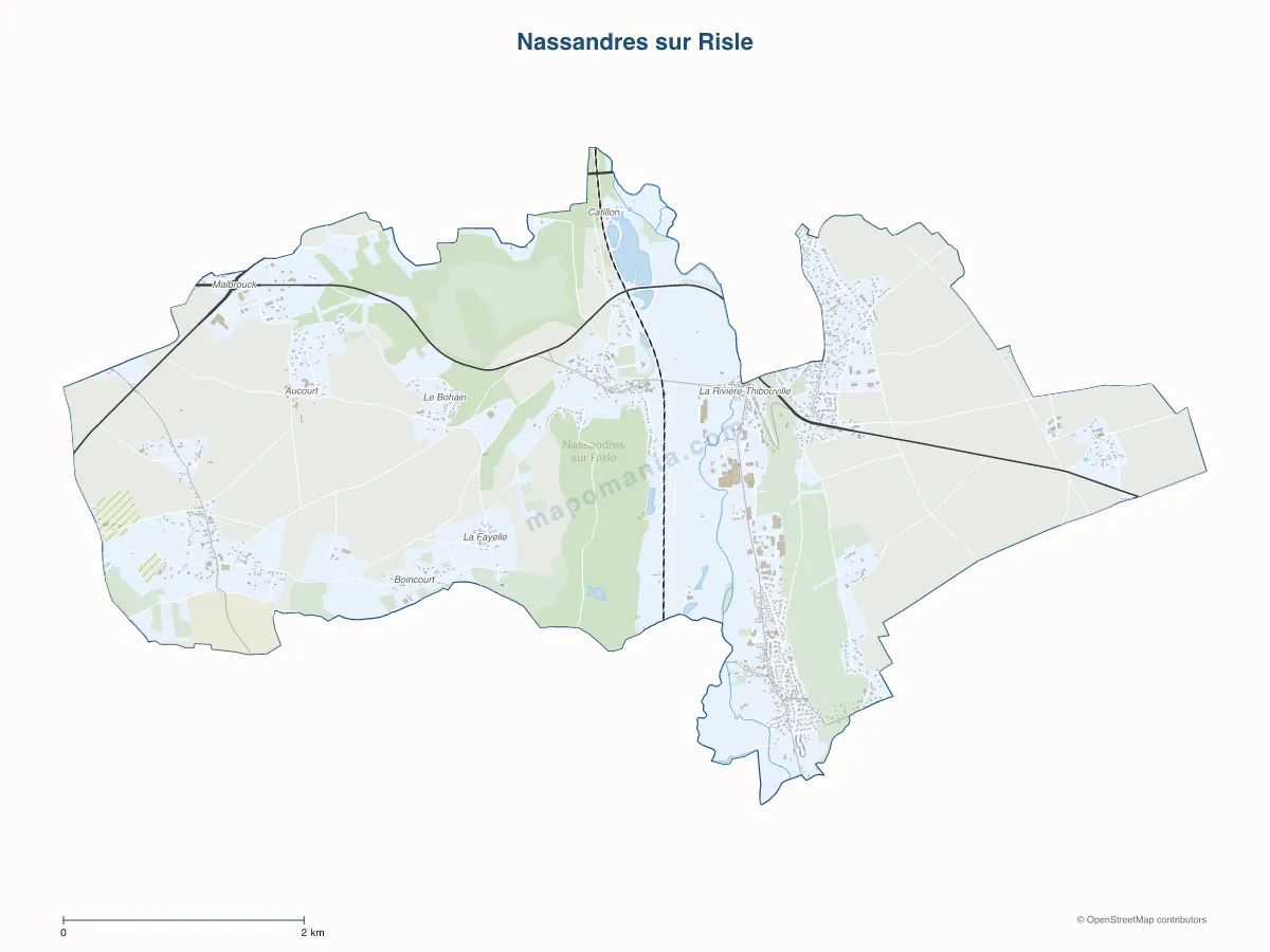 Carte de Nassandres sur Risle à personnaliser