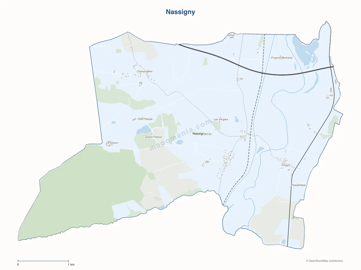 Carte de Nassigny à personnaliser