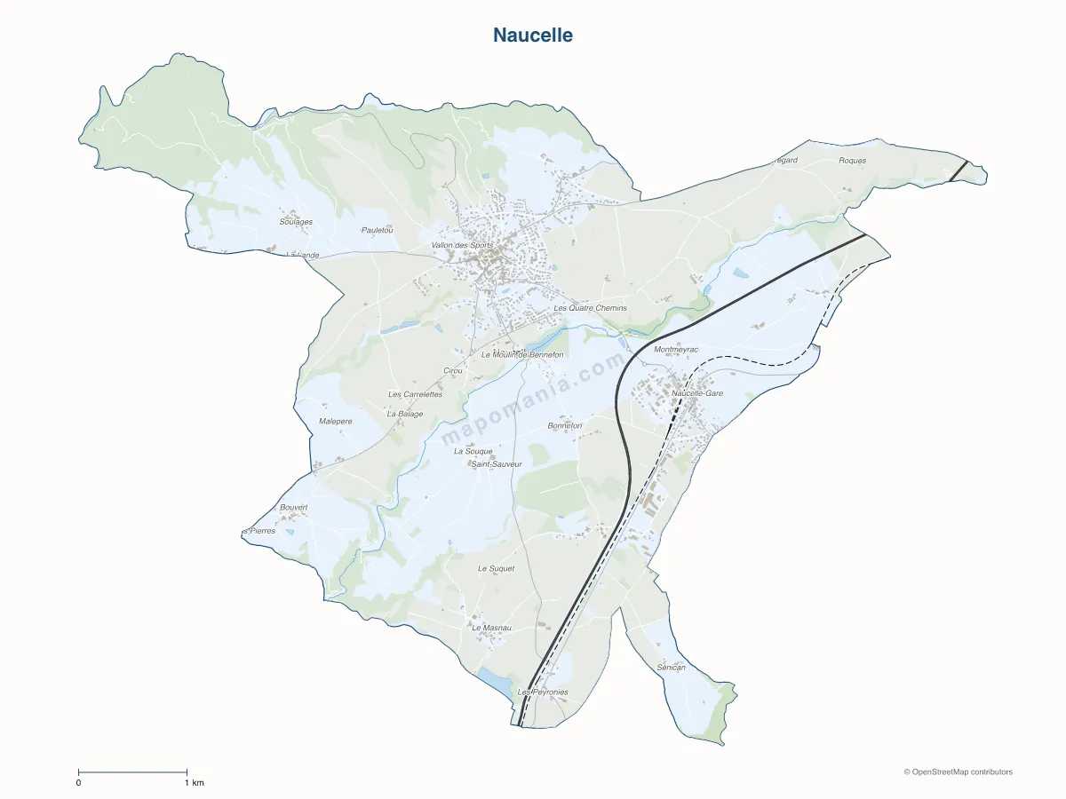 Carte de Naucelle à personnaliser