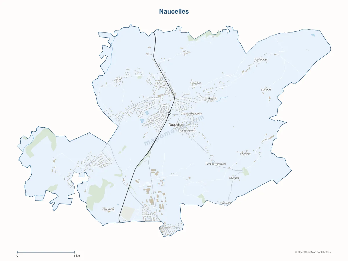 Carte de Naucelles à personnaliser