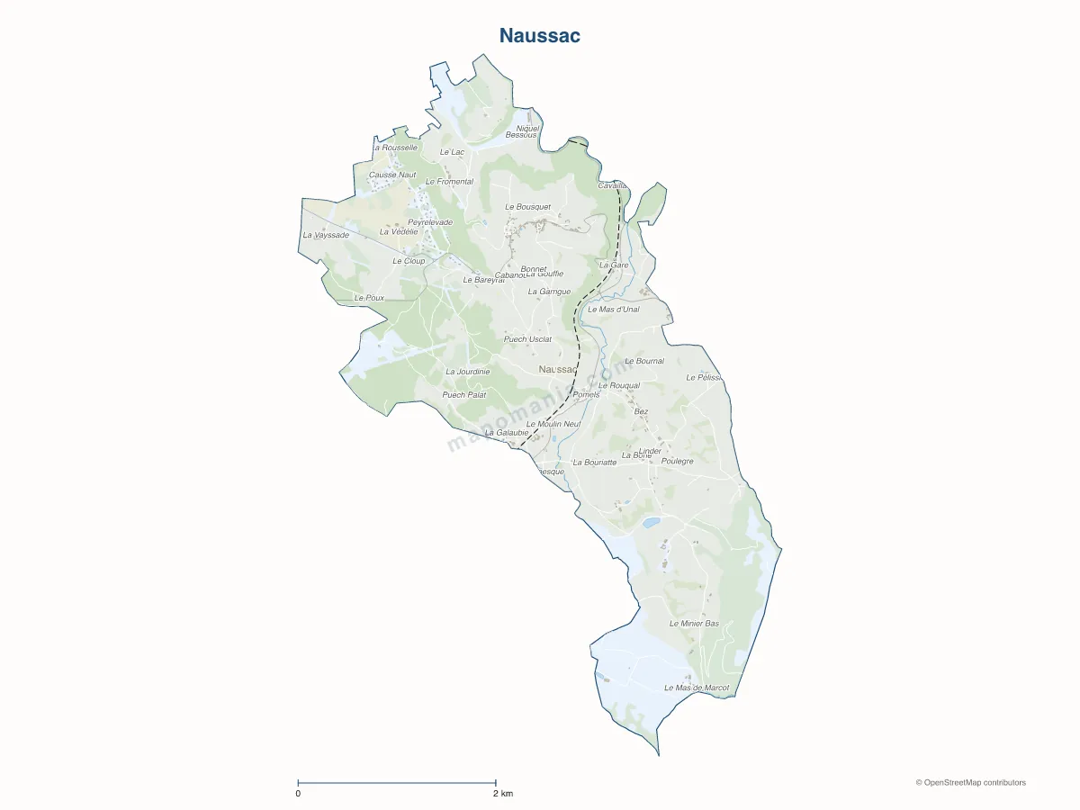 Carte de Naussac à personnaliser