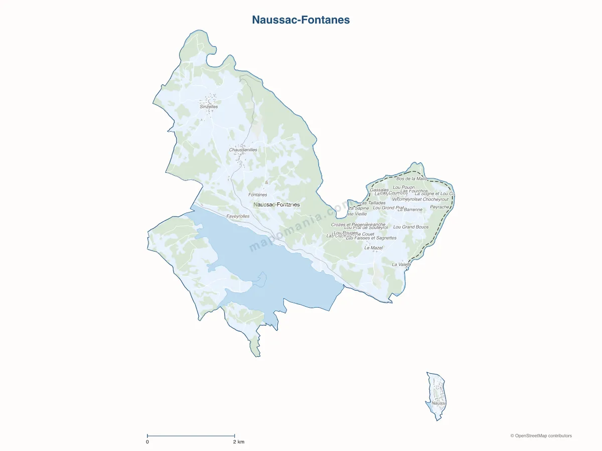 Carte de Naussac-Fontanes à personnaliser