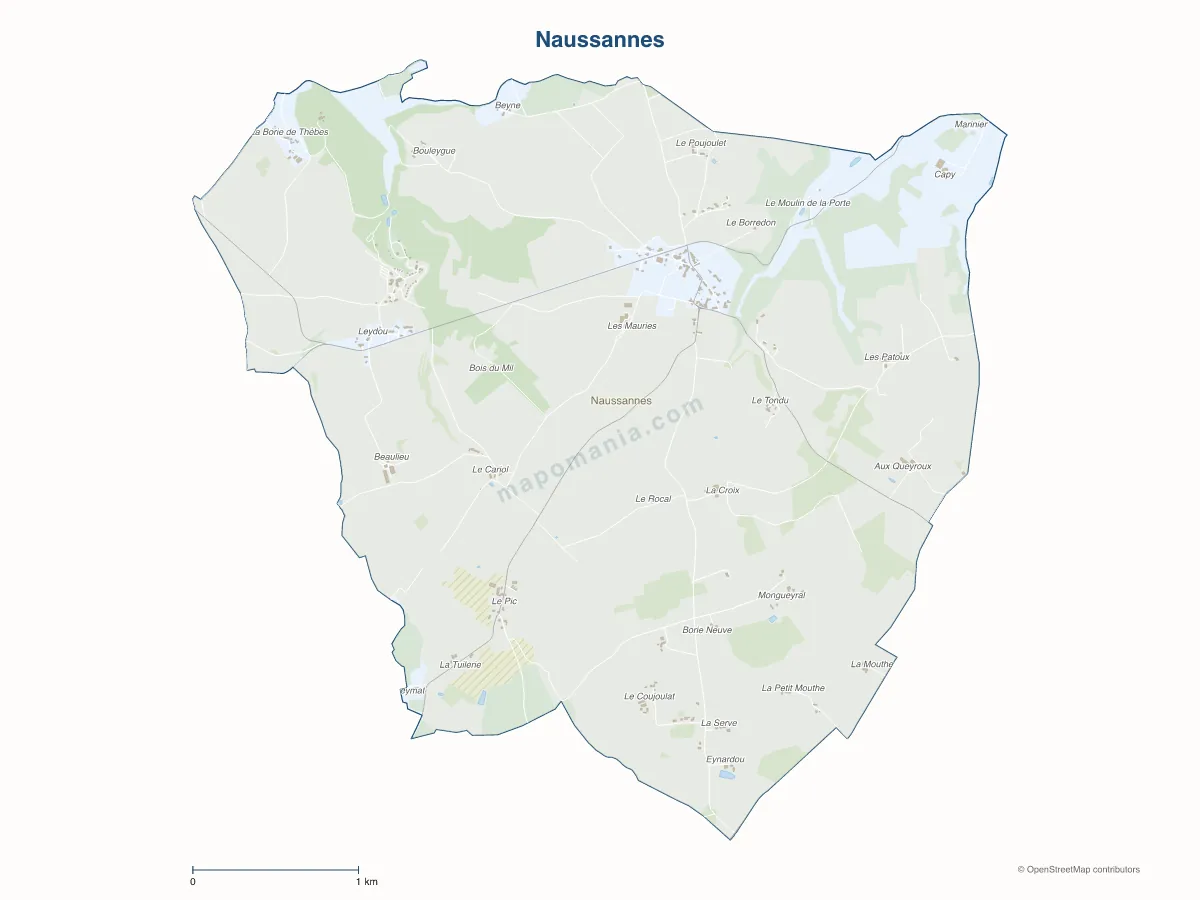 Carte de Naussannes à personnaliser