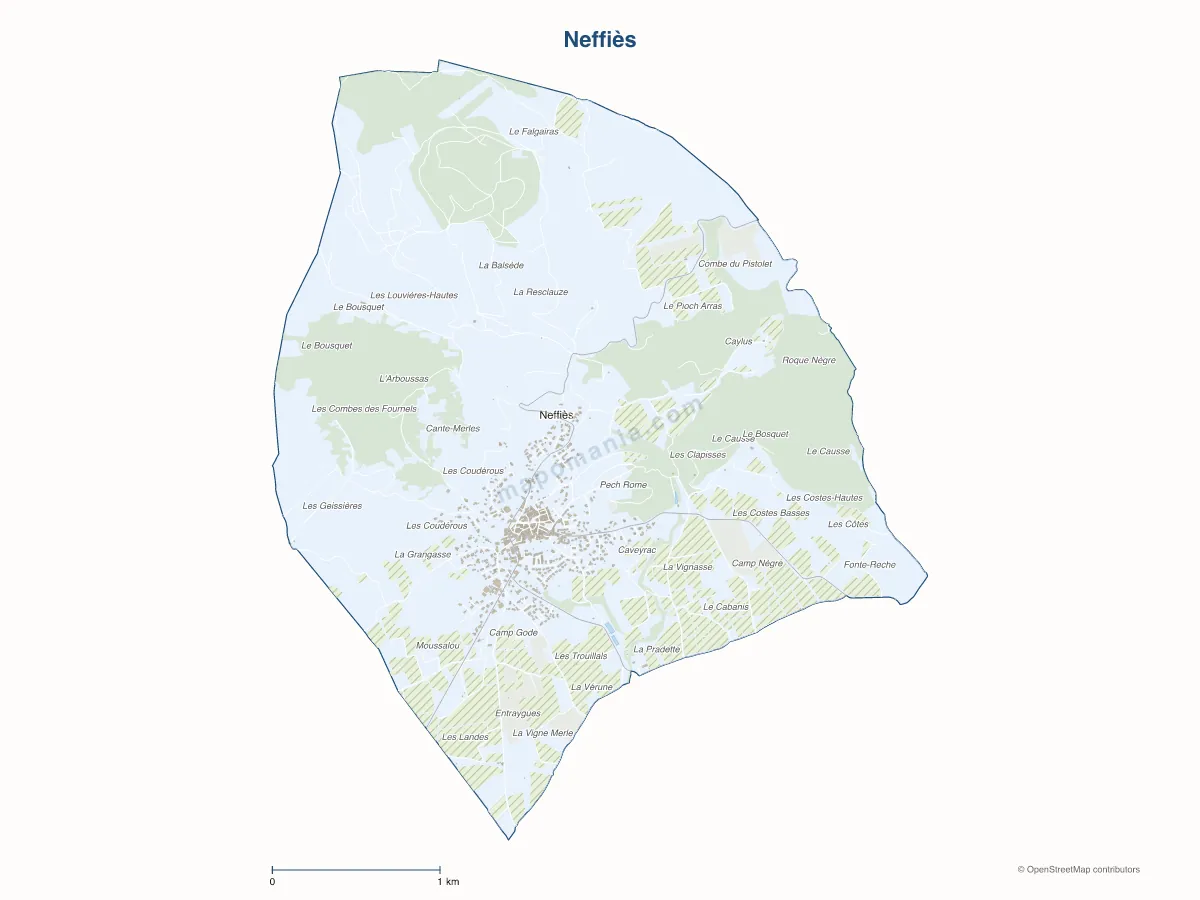 Carte de Neffiès à personnaliser