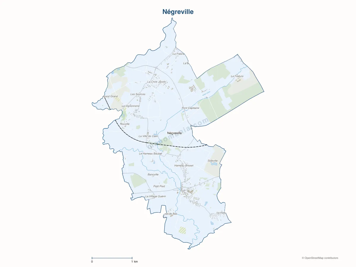 Carte de Négreville à personnaliser