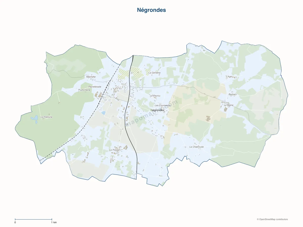 Carte de Négrondes à personnaliser