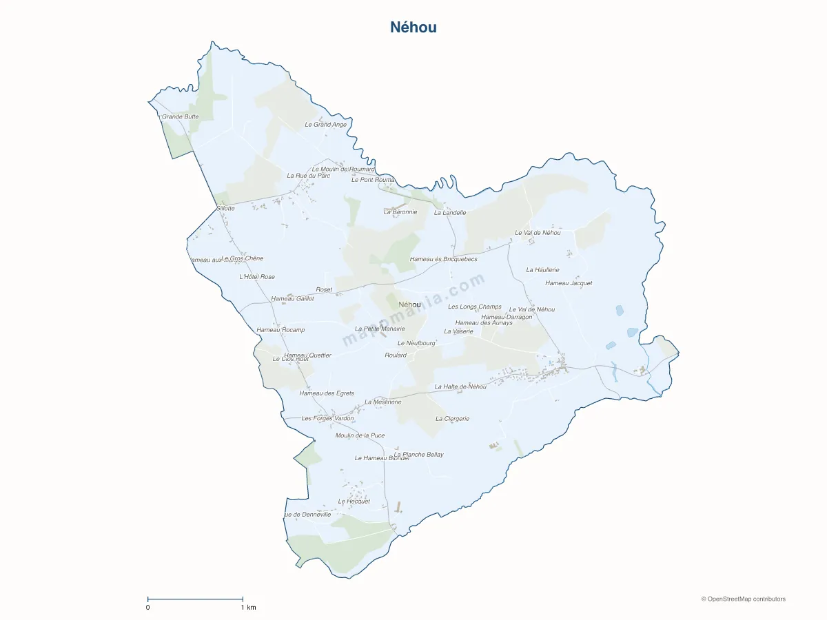 Carte de Néhou à personnaliser