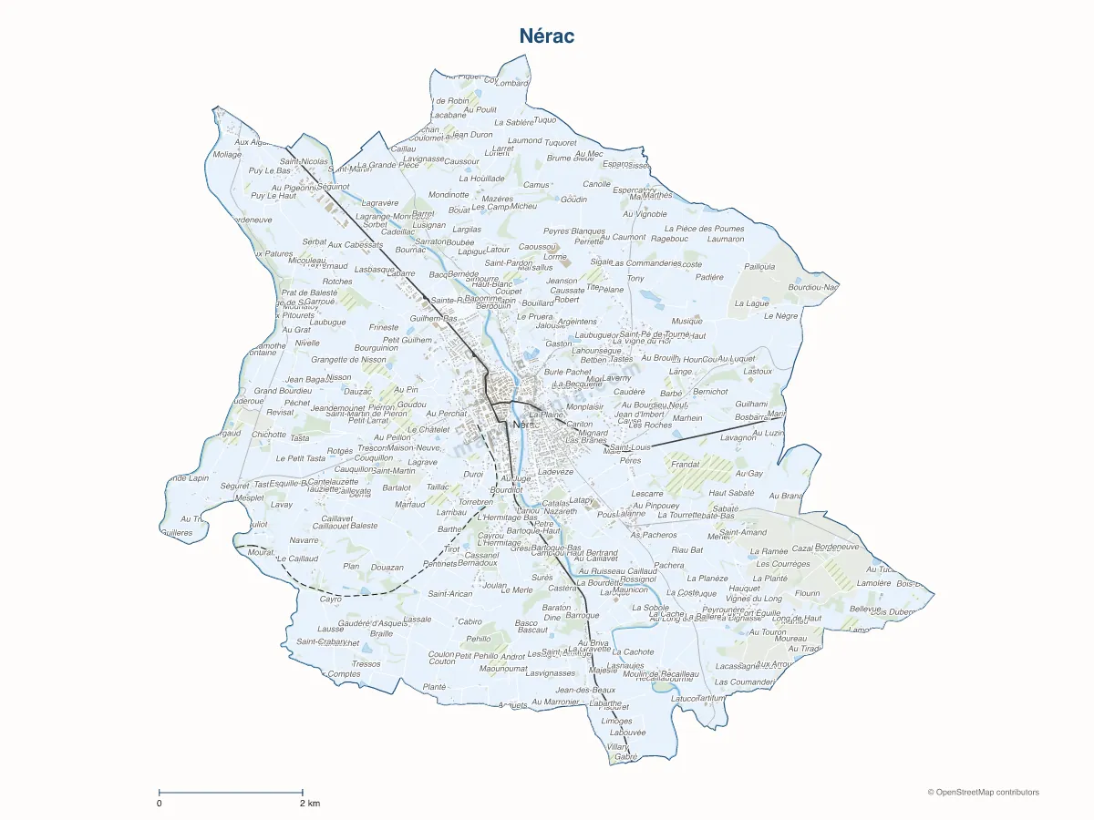 Carte de Nérac à personnaliser
