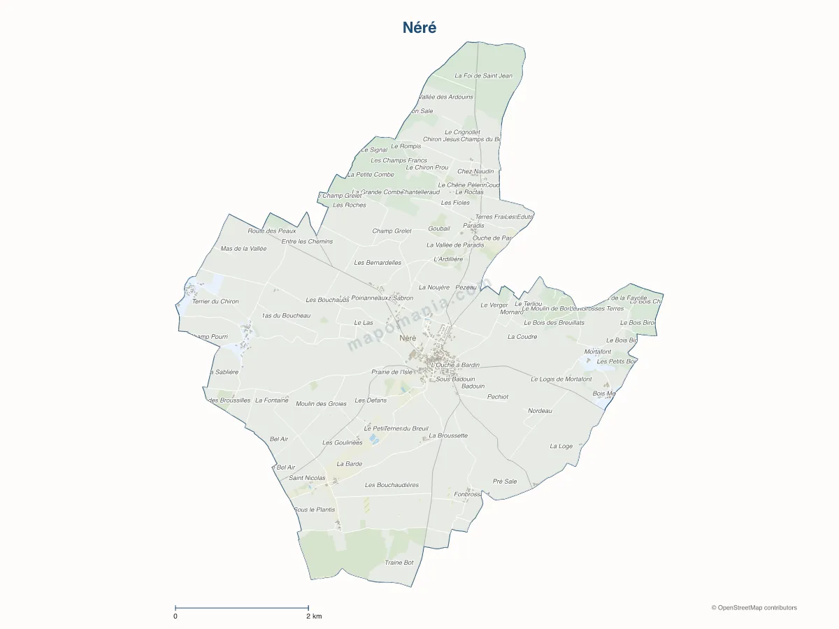 Carte de Néré à personnaliser