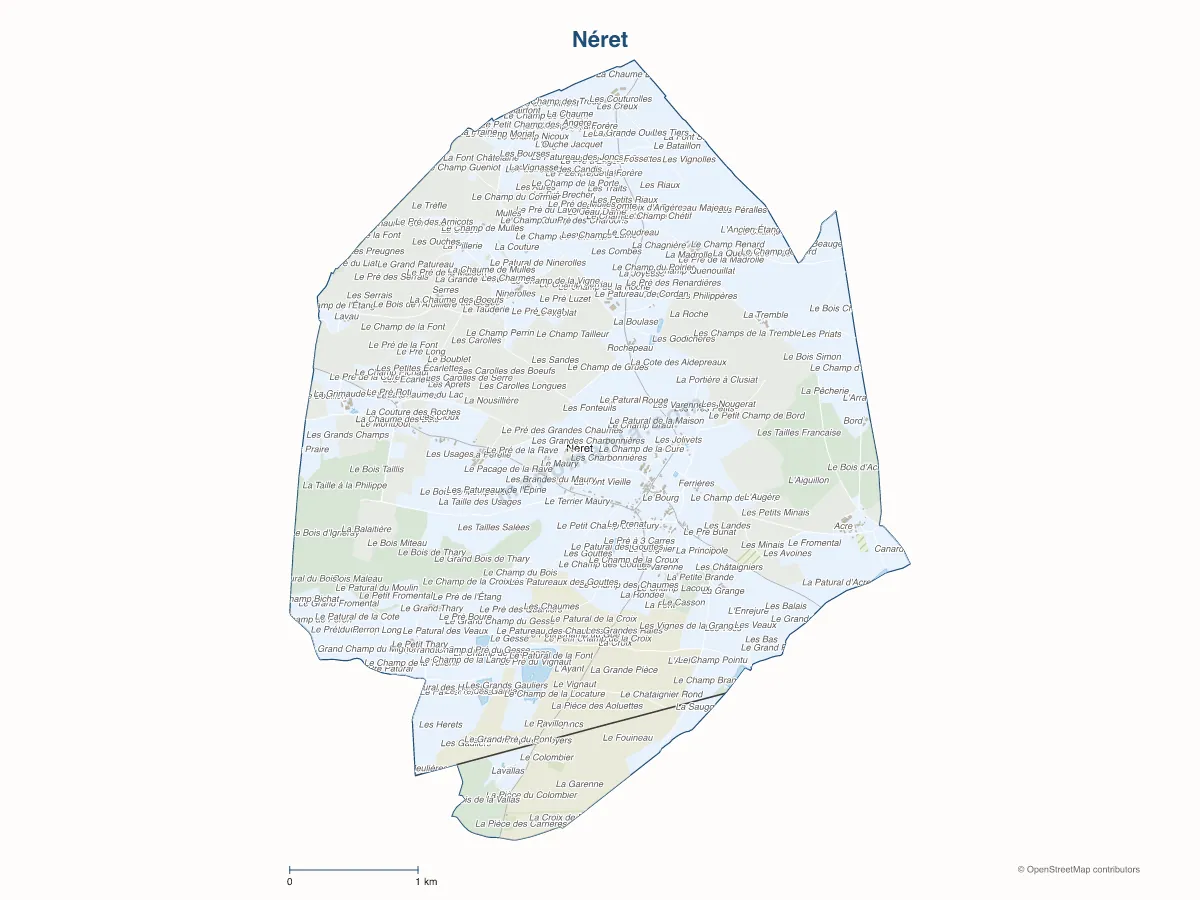 Carte de Néret à personnaliser