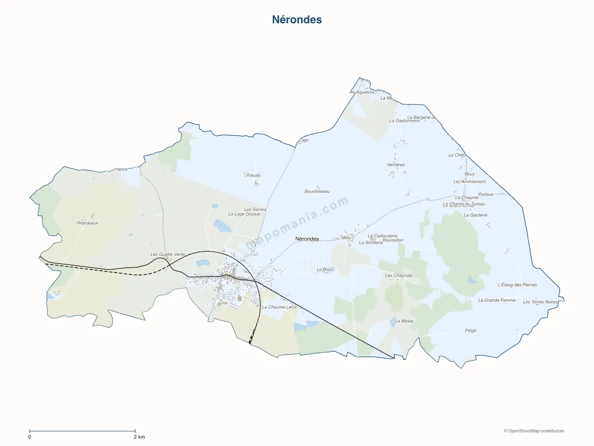 Carte de Nérondes à personnaliser