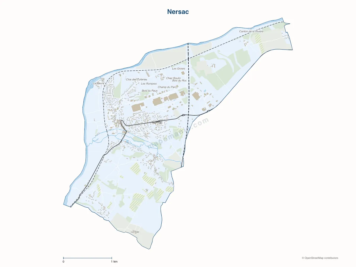 Carte de Nersac à personnaliser