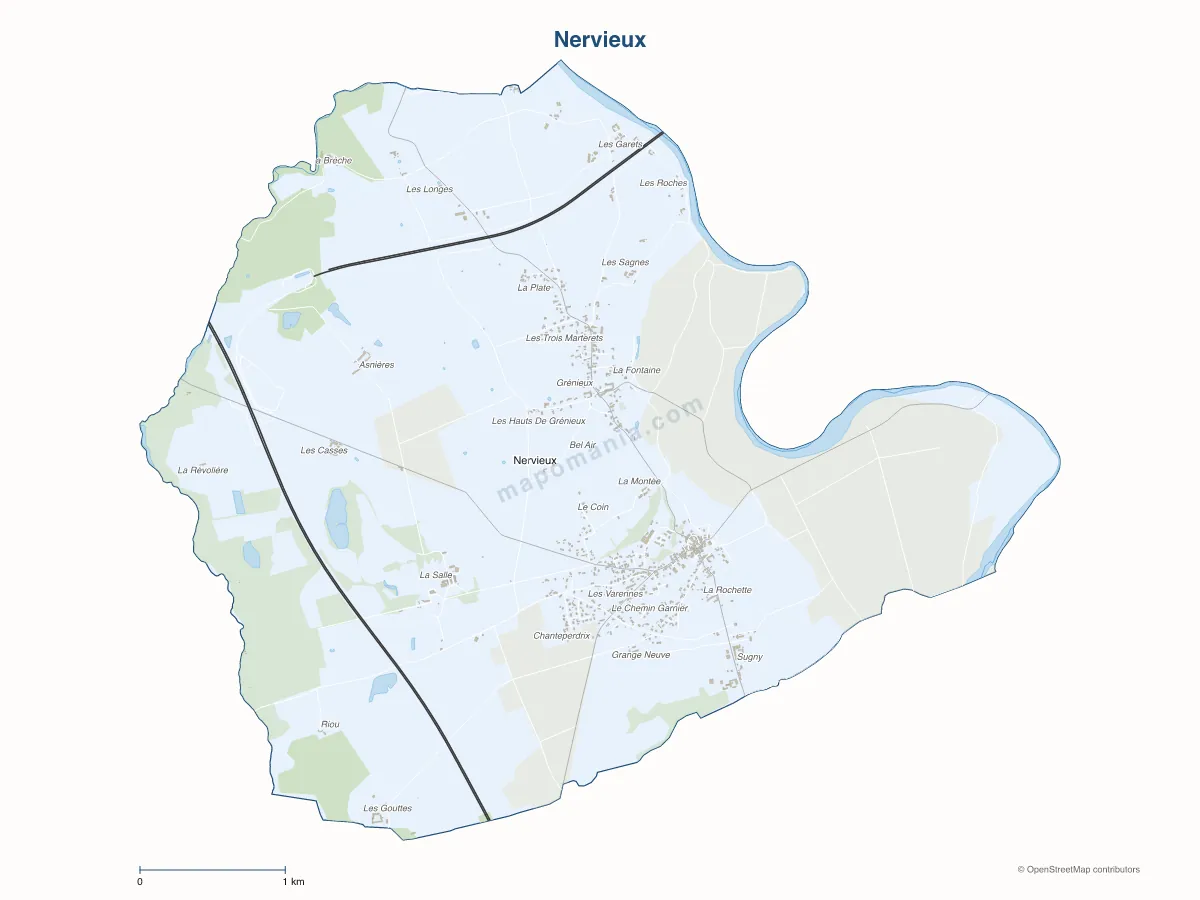 Carte de Nervieux à personnaliser