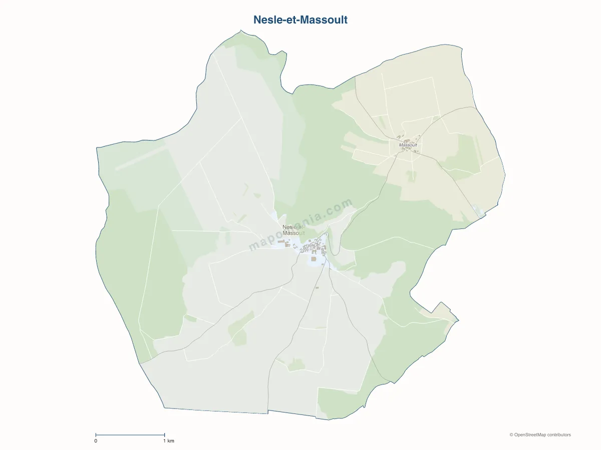 Carte de Nesle-et-Massoult à personnaliser