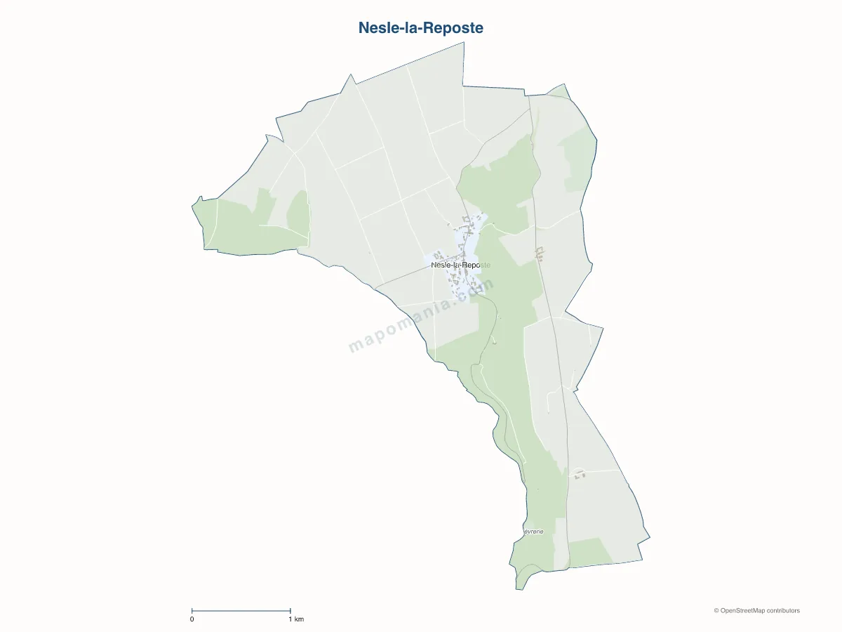 Carte de Nesle-la-Reposte à personnaliser